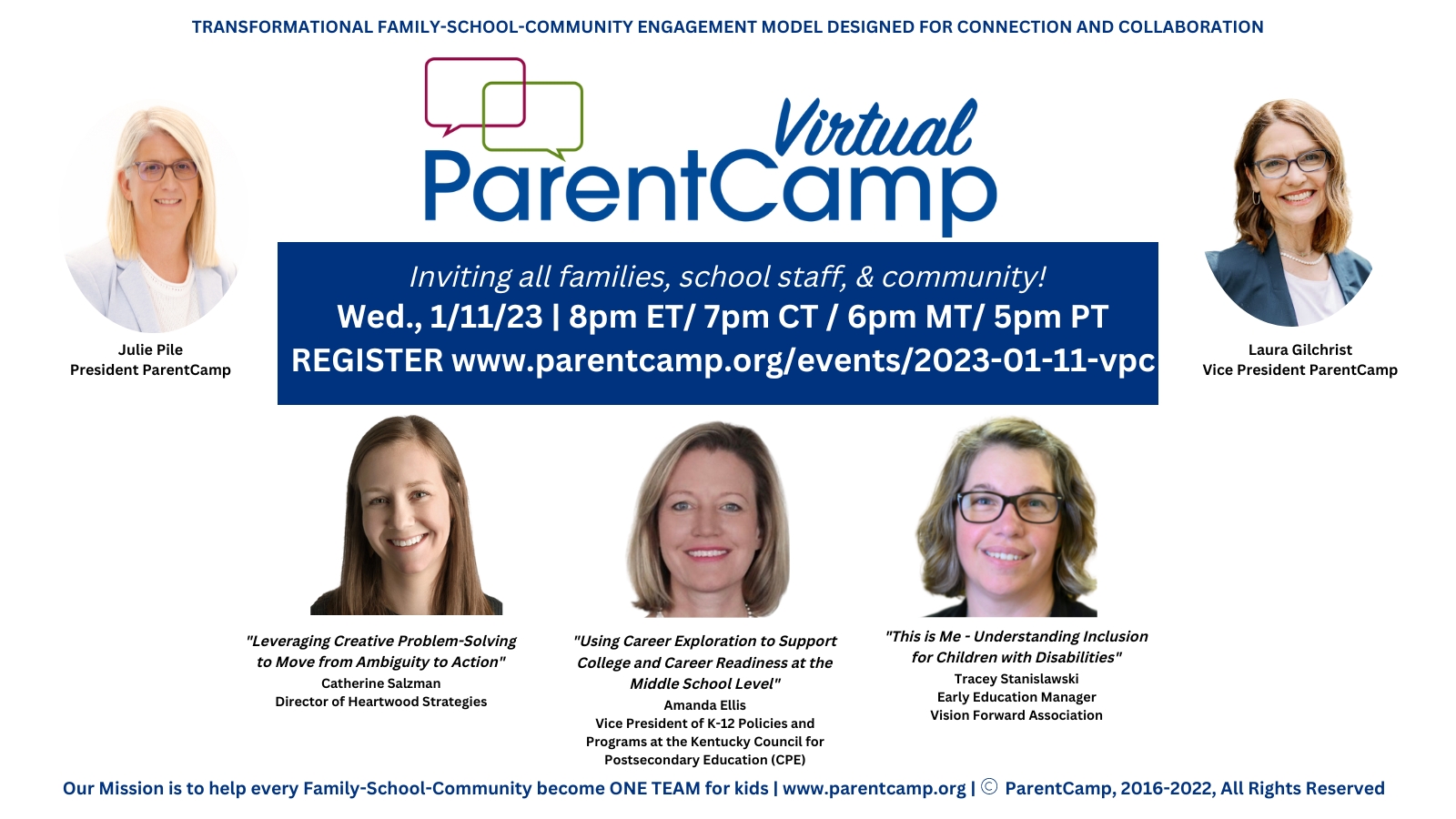 Virtual ParentCamp Jan. 11, 2023
