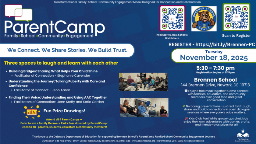 2025-11-18 Brennen School ParentCamp - Blue Background